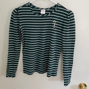 Hanna Andersson Girls stripe top Christmas Candy cane size 140 (10)